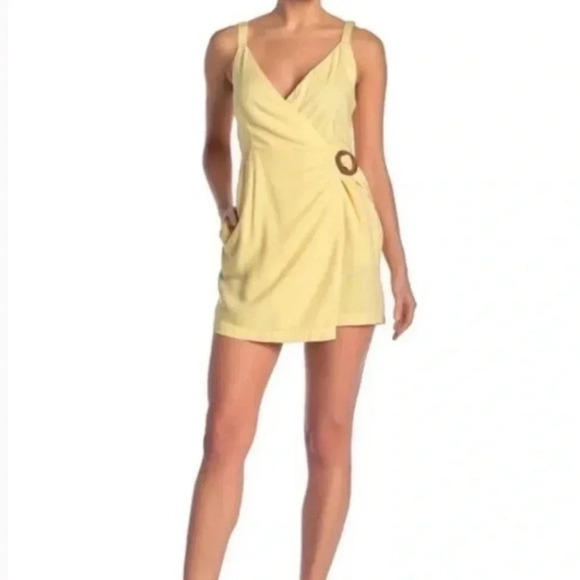 Lspace Blake Wrap Yellow Dress Size M - Picture 1 of 10